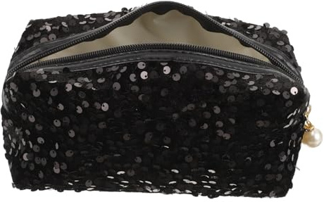 Trousse de Toilette de Voyage Femme Noire, Grosse Capacité, Légère | Oxford et Velours, Format Carré, Usage Extérieur et Présent, Style Mode Unique, Portable pour Amies