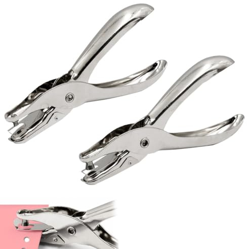 JYNXOR 2 Pcs Lochzange für Papier, Lochstanzer mit Lochdurchmesser von 3mm und 6mm, Hole Puncher für Prüfplaketten, Eintrittskarten, Scrapbooking,Grußkarten, Visitenkarten, Locher Klein, Papierstanzer