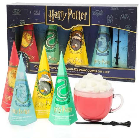 Harry Potter Hot Chocolate Gift Set - Four Colour Changing Hot Chocolate Flavour Drinks. Harry Potter Gifts for Stocking Fillers, Christmas Gifts for Kids (4x85g)