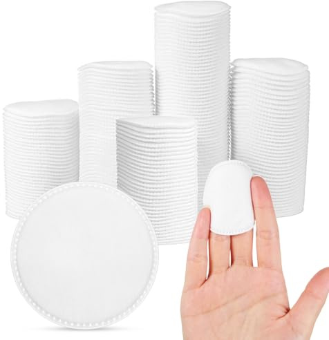 Baumwollpads Weiß Runde Weihnachten Party Dreilagige Dicke 200 Stück | Hautfreundlich, Glatte Oberfläche, für Tonerauftrag, Zuhause und Makeup Artist Kit, Reisen