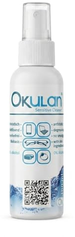 Okulan Sensitive Lens Cleaning Spray - Zero Alcohol - Bio - for Glasses, Goggles, Digital screens, Camera Lens and more! (1)