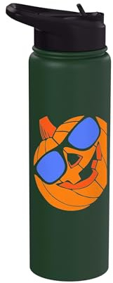 Halloween Pumpkin with Glasses Stainless Steel Insulated Water Bottle