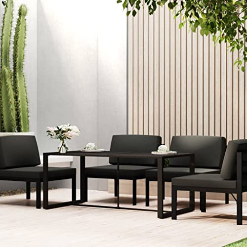 Ziaphsol Garten-Esstisch Aluminium anthrazit 120x60x66 cm wetterfest, stabil, pflegeleicht, platzsparend, ausziehbar, ideal für Balkon, Terrasse, Garten, Outdoor, Camping, Picknick