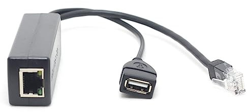 DSLRKIT Active PoE Splitter 48V to 5V 5.2V 2.4A USB TYPE A Female 802.3af for tablet