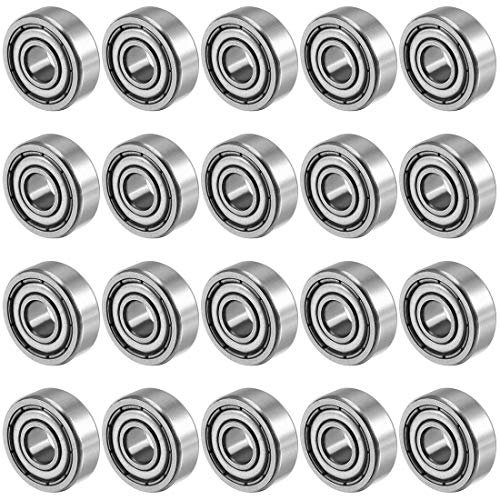 sourcing map 20 Stück 606ZZ 6mmx17mmx6mm Doppelt Geschirmt Miniatur Tief Rillenkugellager Kugellager Rollenlager Skateboard Bearings Skateboard Kugellager Mini Kugellager Bearings