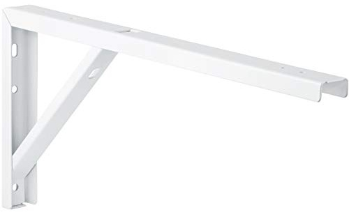 Gedotec Regal-Konsole Metall weiß Regalträger Tischverlängerung Metall Regalwinkel für die Tisch & Wand-Montage | Stahl weiß beschichtet | 400 x 30 x 180 mm | 1 Stück - Wandwinkel für Wand-Regale