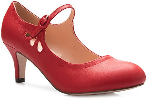 Olivia K womens Mary Jane,pumps, Red Pu, 8.5 B(M) US