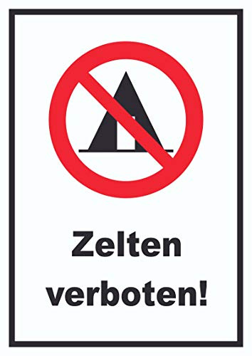 HB-Druck Zelten verboten Schild A6 Rückseite selbstklebend