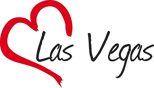 Auto Aufkleber Stadt Las Vegas USA Herz Sticker ca.9x16 cm konturgeschnitten