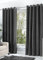 Hachette Thermal Blackout Curtains Eyelet Ring Top Including Pair of Tiebacks (Charcoal Grey, 46 x 54)