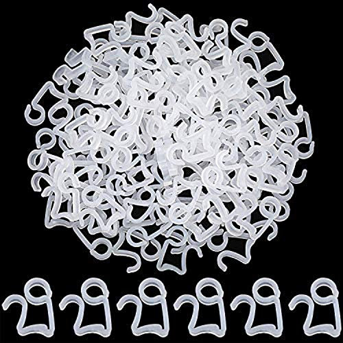 JoGoi Lot de 100 Plastique Crochets à Suspendre pour Guirlande Lumineuse de Noël Bardeau de Gouttière Crochets Extérieurs Blanc