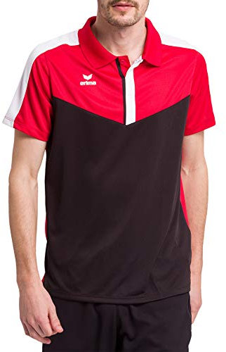 Erima Herren Squad Sport Poloshirt (1112012), rot/schwarz/weiß, S
