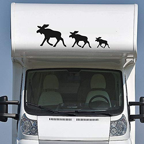 Pegatina Promotion Wohnmobil Wohnwagen Aufkleber Elche Elch Familie Typ1 ca 120cm Schweden Sticker Autoaufkleber