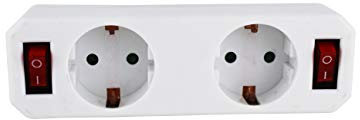 Adaptador 2 tomas con interruptor proteccion de nino.
