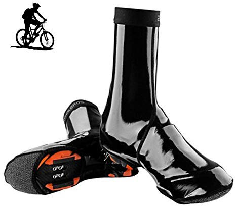 Fahrradschuhüberzüge, Winddichte Fahrradüberschuhe für kaltes Wetter für Rennrad-Mountainbikes, Schutz vor Regen, Schnee, Schlamm, Wiederverwendbare wasserdichte Überschuhe,Schwarz,XL