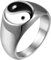 Flongo Herrenring Männer Ring Daumenring Siegelring Bandring Siegel Ringe Biker Silber mit Tai Chi Yin und Yang Herren-Accessoires Größe 54