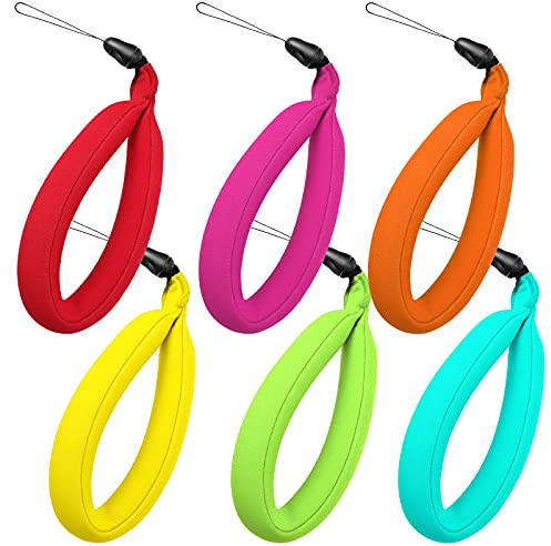 Weewooday 6 Pieces Waterproof Camera Float Universal Floating Wrist Strap Camera Foam Floating Band Lightweight Floating Wristband for Camera, Cell Phone, Waterproof Bag, 6 Colors