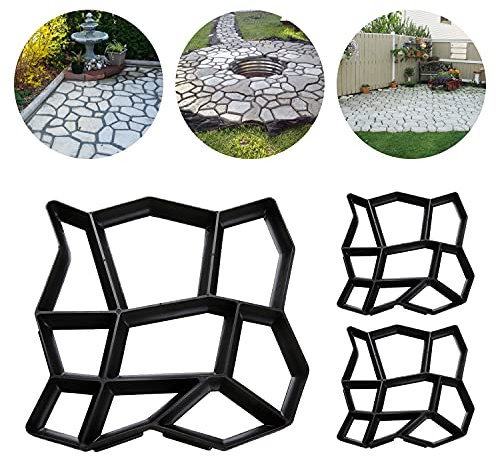 Einfeben DIY Betonform Gehweg Pflasterform Schalungsform, Betonpflaster Pflasterschablone,für Naturstein Kopfstein und Pflastersteine,Wiederverwendbar (3 Stück)