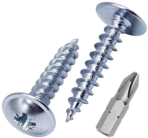 (50 Stück) Verzinkter Stahl 5,0 x 25 mm Holzschrauben, Metallschrauben, modifizierter Halsspannkopf, selbstschneidend (50, 5,0 x 25 mm)