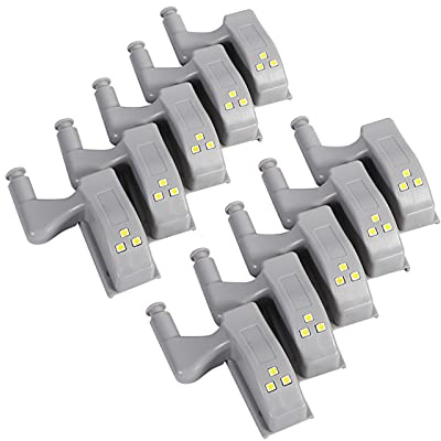 Atyhao Cabinet Hinge Led Lights, 10Pcs Universal Cabinet Cupboard Closet Wardrobe LED Hinge Light Home Kitchen(warm white)