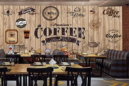 Retro Holzbrett strukturierte Tapete für Kaffeehaus Cafe Industriedekor Hintergrund Wandbild Wandpapier 3D Wandbild Tapete Wanddekoration fototapete 3d Vlies wandbild Schlafzimmer-250cm×170cm