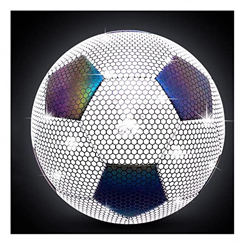 MAOTN Leuchtender fußball mit pumpe,größe 5 Dunkeln Bright fußbälle für Kinder,reflektierender Trainings Football für schüler,Fluoreszierendes Geschenk für jugendfreunde Freund,Style2,Number 5