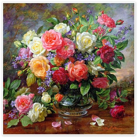 Posterlounge Rosen – die Perfektion des Sommers Poster | 50 x 50 cm von Albert Williams Bunt Wandbilder Wanddeko