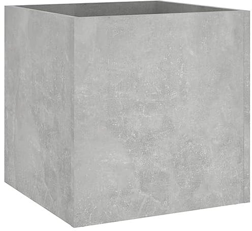 vidaXL Fioriera Grigio Cemento 40x40x40 cm in Legno Multistrato