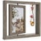 Mazjoaru Picture Frames 4x6, Wooden Double Sided Square Rustic Rotating Floating Photo Frame with Glass Vase Tabletop Standing Decor Gifts for Wedding Family Best Friends, Mothers Day Gift