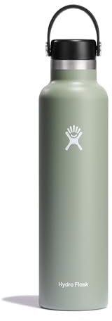 Hydro Flask - Bouteille d'eau 709 ml (24 oz) - Bouteille en acier inoxydable à isolation sous vide avec bouchon Flex étanche et revêtement en poudre - Sans BPA - Goulot standard - Agave