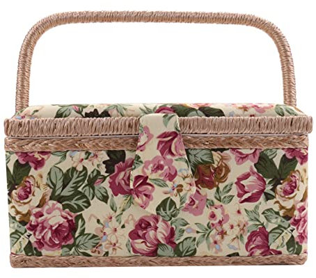 JNJOOD Extra Nähkorb, Vintage-Nähkorb, für Nadeln, Faden, Maßband und andere Nähutensilien