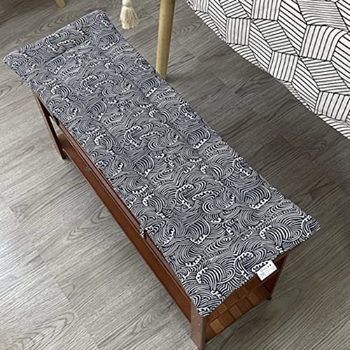 NENIUX Bankkissen, 2-Sitzer, 3-Sitzer, Gartenbank, Sitzkissen, rechteckig, Bankpolster mit Bindebändern, für Terrasse, Büro, Küche, Esszimmer, Schaukel, drinnen und draußen, 150 x 40 x 2 cm, Stil 1