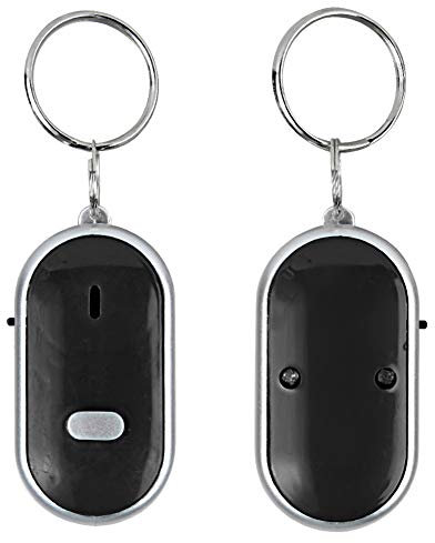 Akozon Schlüsselfinder Pfeifen, Klein Key Finder Schlüsselfinder Schlüsselpiepser Sprachsteuerung Anti Verloren Pfeife Schlüssel Finder Schlüsselbund Locator Tracer für Haustiere, Koffer (Schwarz)