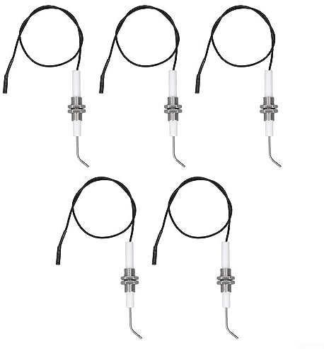 5 Stück Gasgrill Herd Elektrode Zündkerze, Elektrode Zündelektrode Keramik M10 Zündung Gewindeelektrode für Druckknopfzünder