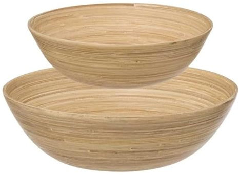 Paris Prix Five Simply Smart - Lot de 2 Saladiers Bambou 30cm Naturel