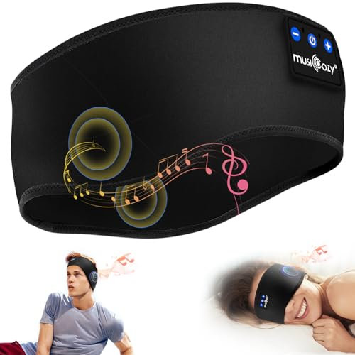 MUSICOZY Sleep Headphones Headband Bluetooth Soft Headphones for Sleeping & Sport with Thin Speakers,Wireless Music Earphones Tech Gifts for Men Women Teens Yoga Workout Fitness Relax Travel