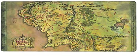Generic Middle Earth Map Mouse Pad Long Computer Keyboard Mouse Mat with Non-Slip Base for Gaming Office and Home 12x31.5in