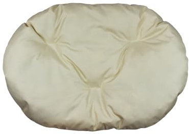 Hundekissen – Katzenkissen – ovale Größe 50 x 34 cm ecru Farbe – Hundebett – Katzenbett – Katzenmatte – Matratze für Hunde oder Katze – Waschbar – Ideal für Transportkörbe oder Tierbetten