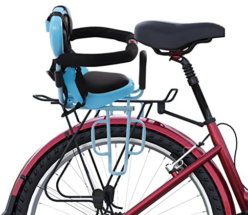 HauTour Fahrrad Kindersitz, Fahrrad Kindersitz Hinten, Kindersitz Mountainbike Fahrrad, Einfache Installation,Und Kindersitze mit Hohen Sicherheitstühlen,für Kinder von 6 Monate -6 Jahre alt (Blau)