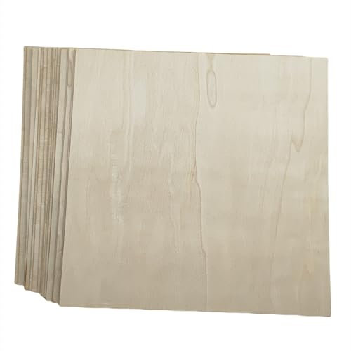 Anktily 20 Stück quadratische Sperrholzplatten, 30 x 30 x 0,2 cm, unlackierte Buchsbaumholzplatten für DIY Handwerk, Malen, Gravieren
