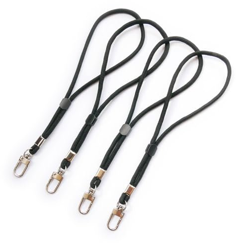 trage.band® kurzes verstellbares Handgelenk-Trageband mit Karabinerhaken, 4 St. schwarz