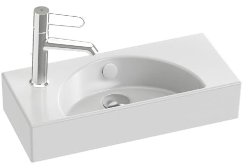 Lavabo céramique 50 cm JACOB DELAFON Trou de robinetterie à gauche Nettoyage et entretien faciles ODEON RIVE GAUCHE EGO112-55-00