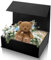 pangdapengpeng 2 Stück Geschenkbox Groß, 31 x 21 x 10cm Geschenkschachtel, Faltbare Geschenkkarton mit Deckel für Geburtstage, Geschenke, Valentinstag (Schwarz)