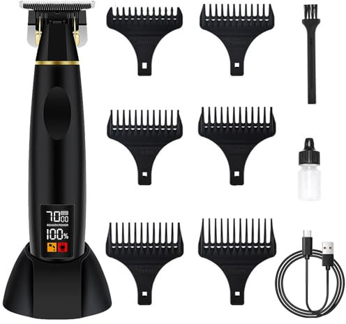Tondeuse Barbe Homme, Tondeuse Cheveux Professionnel, Rasoir Barbe Electriques, Tondeuse de Finition Kit Tondeuse de Précision Rechargeable, Rasoir Electriques Hommes Écran LED