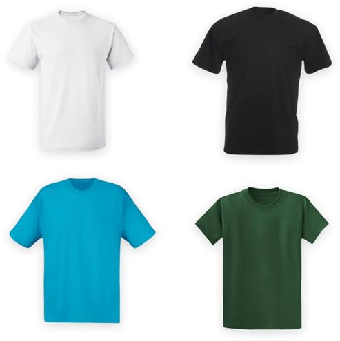 Pack of 4 Kids PE T-Shirts - Boys & Girls Active Wear, Crew Neck, Lightweight & Breathable, Perfect for School Uniform