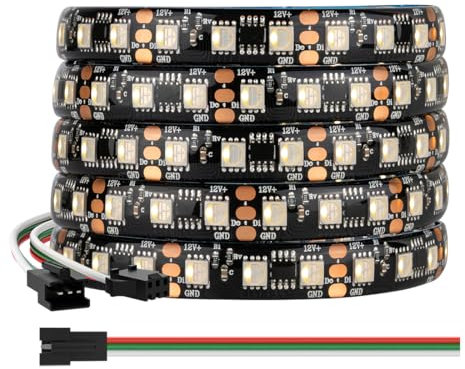BTF-LIGHTING WS2814 RGBW 4in1 IC Adressierbarer LED-Streifen 5050SMD RGB+Warmweiß 5M 84LEDs/m DC12V Schwarz PCB IP65 Wasserdicht Traumfarbe für Heimdekoration DIY-Projekt (nur Streifen)