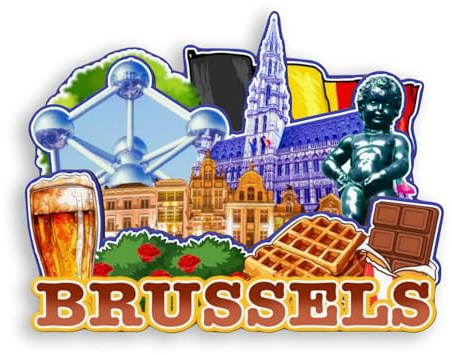 Quwsne Kühlschrankmagnet Brüssel Belgien Kühlschrankmagnet Stadt Reise Souvenirs Touristengeschenke 3D klassische Sehenswürdigkeiten handgefertigt Handwerk Heimdekoration -2003