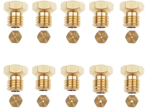 TREABEAR 10Pcs Gicleur Gaz Butane, Gicleur Gaz De Ville, 2×0.5mm, 2×0.87mm, 2×1.02mm, 4×0.7mm Gicleur Gaz Bouteille Universel pour Bruleur Gaz Gaziniere Gaz, Cuisiniere Gaz Four Gaz