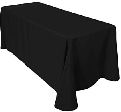 WedDecor Premium Rectangular Tablecloth Set – Durable, Large Fabric Table Covers for Weddings, Dinners, Birthdays, Anniversaries, and Events – 70 x 144 Inches, Black (Pack of 2)