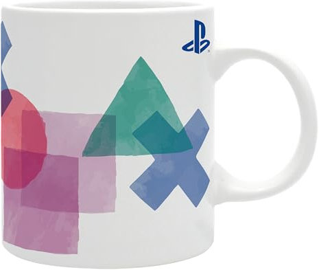 ABYSTYLE PlayStation Shapes Keramiktasse für Kaffee und Tee, 320 ml, PlayStation-Tasse, Kaffeetasse, PlayStation-Merchandise-Geschenke, 320 ml